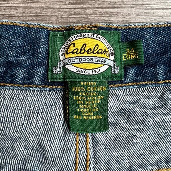 Cabela's Outdoor Gear Duck Hunting Blue Jean Brush Pants Size 34 Long - Picture 4 of 9